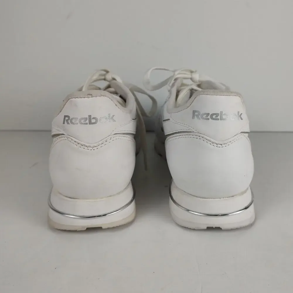 VTG 90s Reebok Classic leather chromed white sneakers womens 9.5 OG box